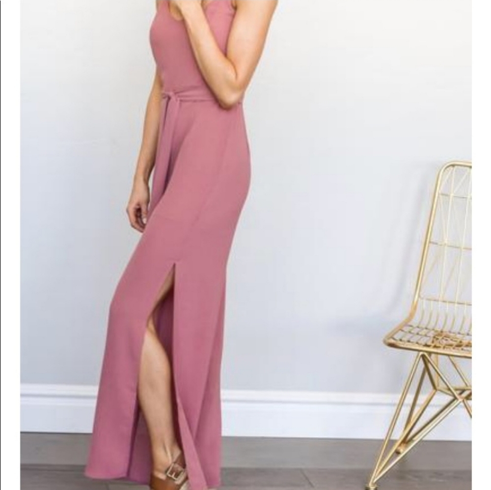Lulus jumpsuit split leg sage green